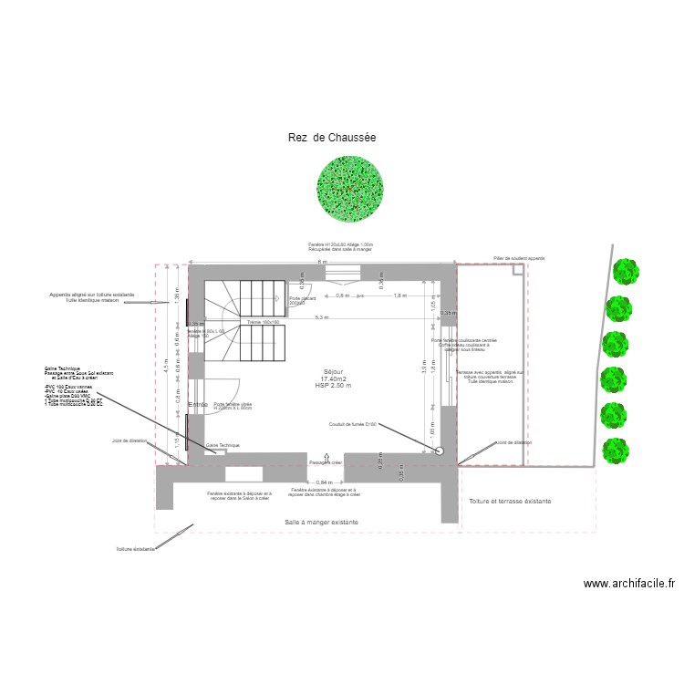 RDC projet abandonné. Plan de 0 pièce et 0 m2