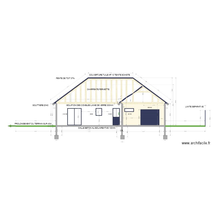 plan de coupe definitif. Plan de 0 pièce et 0 m2