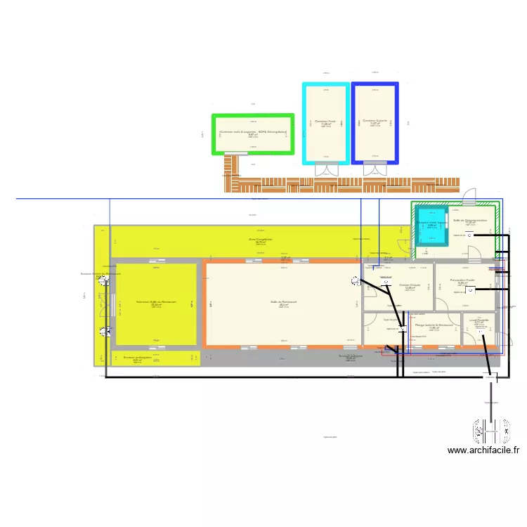 Restaurant Cuisine Sans matériel. Plan de Restaurant Cuisine Sans matériel. Plan de