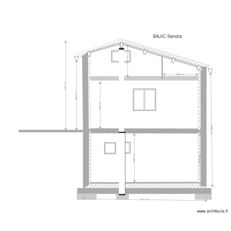 COUPE. Plan de 0 pièce et 0 m2