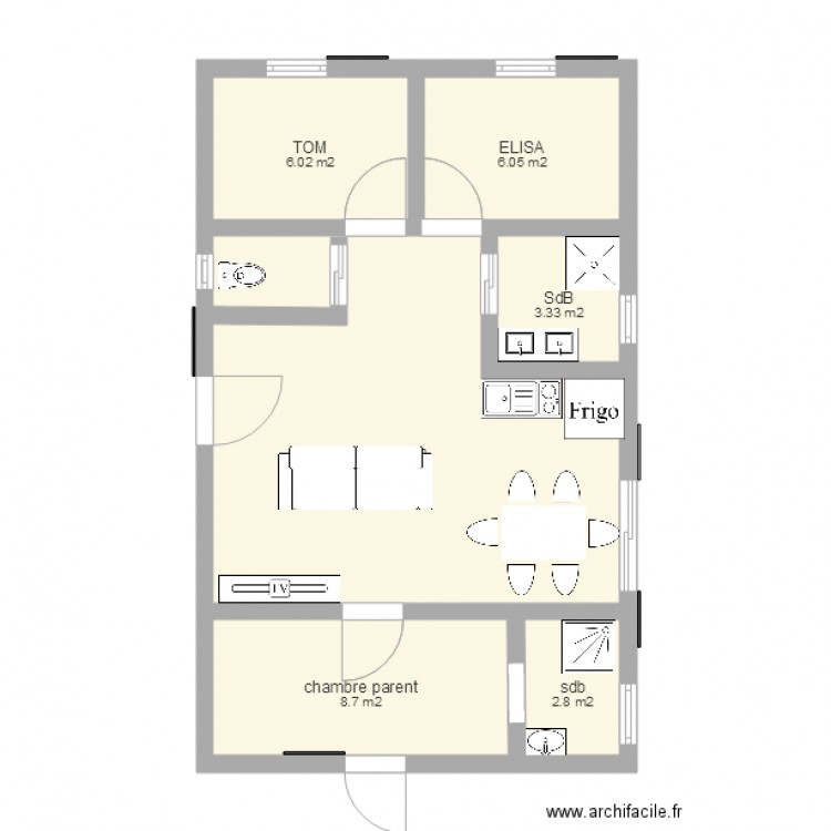 Chalet Habitation 60m2 Plan Dessiné