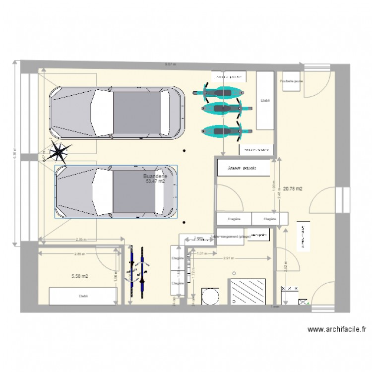 Plan garage variante 03072016. Plan de 0 pièce et 0 m2