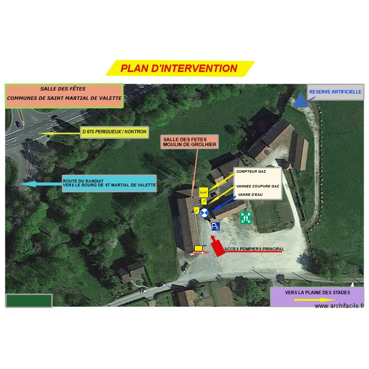 ST MARTIAL MASSE INTERVENTION. Plan de 9 pièces et 462 m2