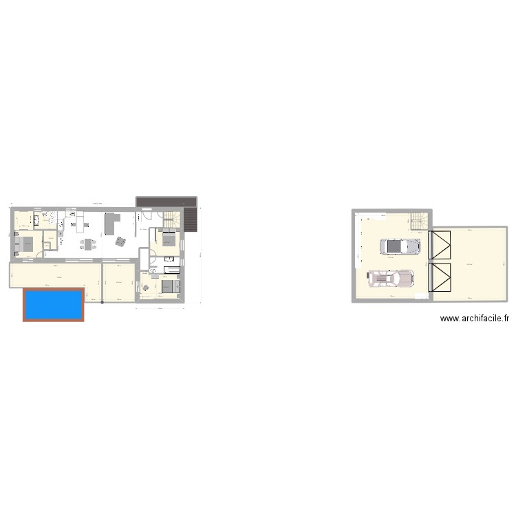 maison droite. Plan de 12 pièces et 234 m2