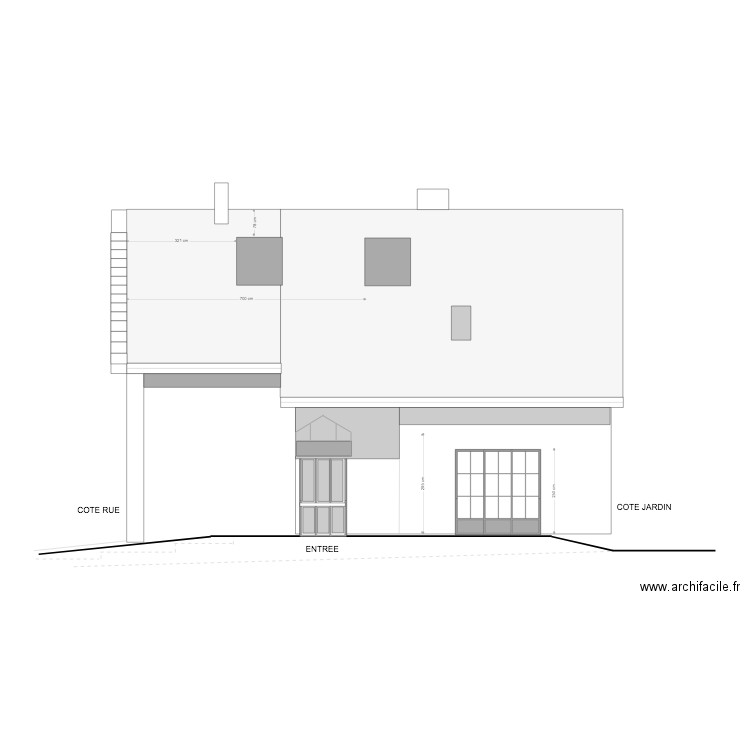 FACADE COTE DROIT VELUX A CREER. Plan de 0 pièce et 0 m2