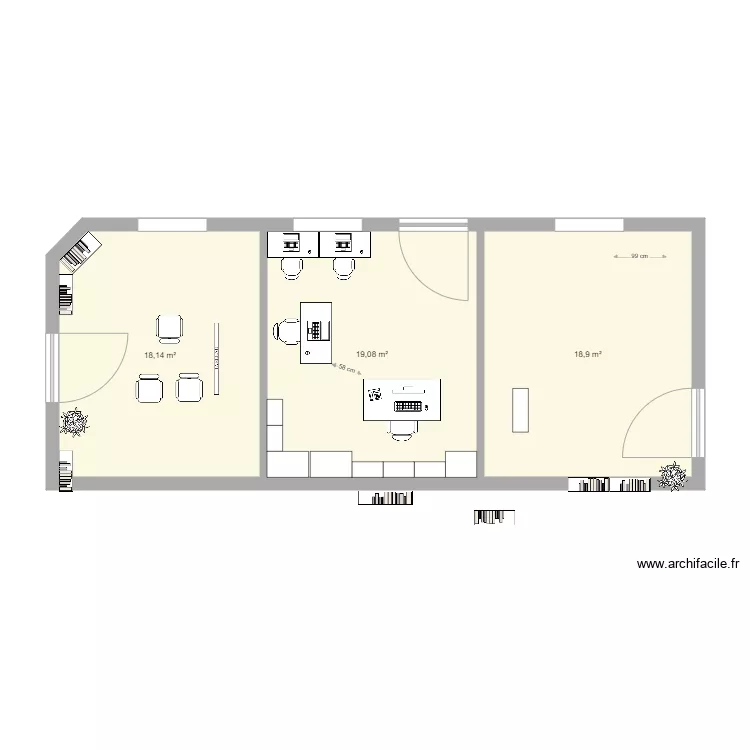 Enclos St Fran&ccedil;ois - nouvelles salles. Plan de 