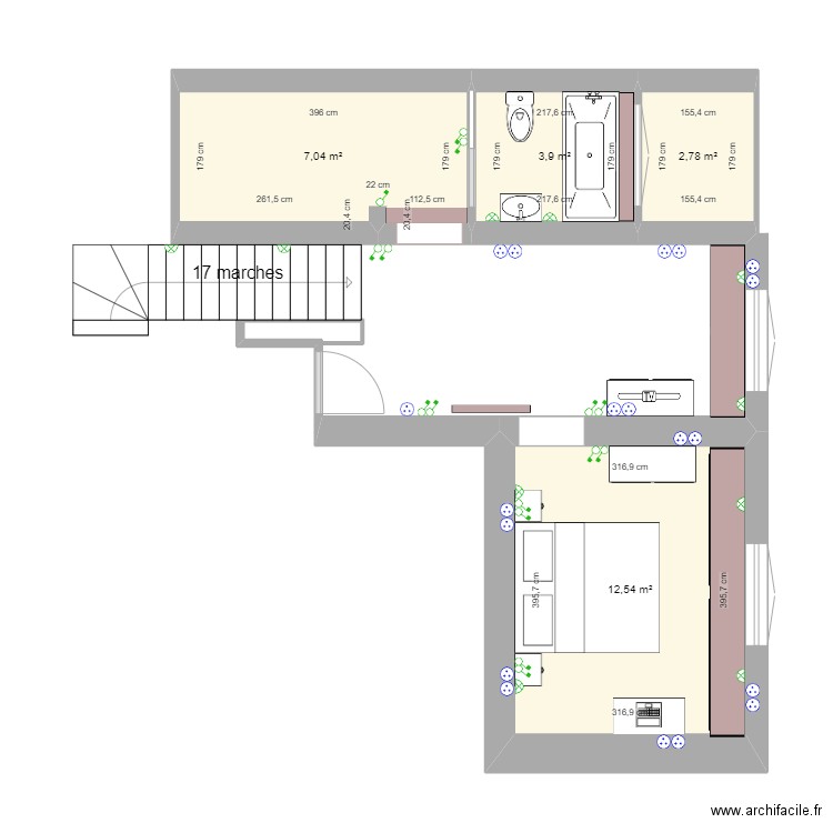 BIRIATOU 2éme ELEC 2023. Plan de 4 pièces et 26 m2