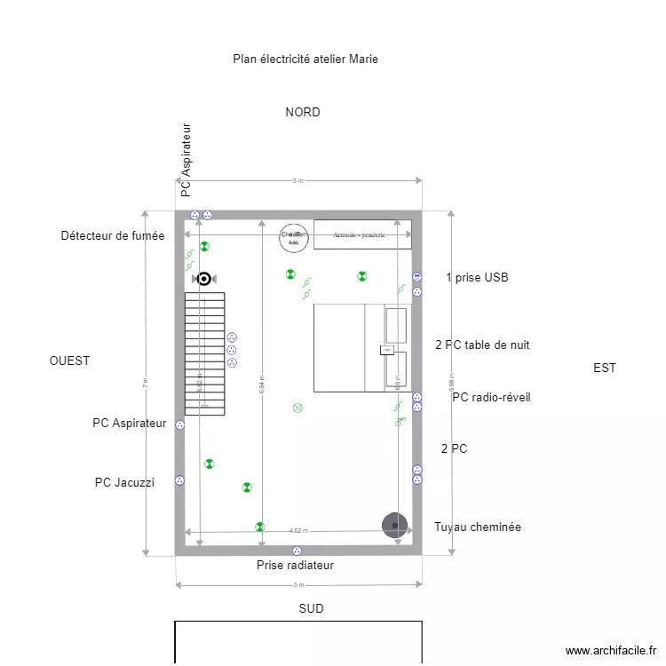 Plan électricité atelier 1er étage. Plan de Plan électricité atelier 1er étage. Plan de