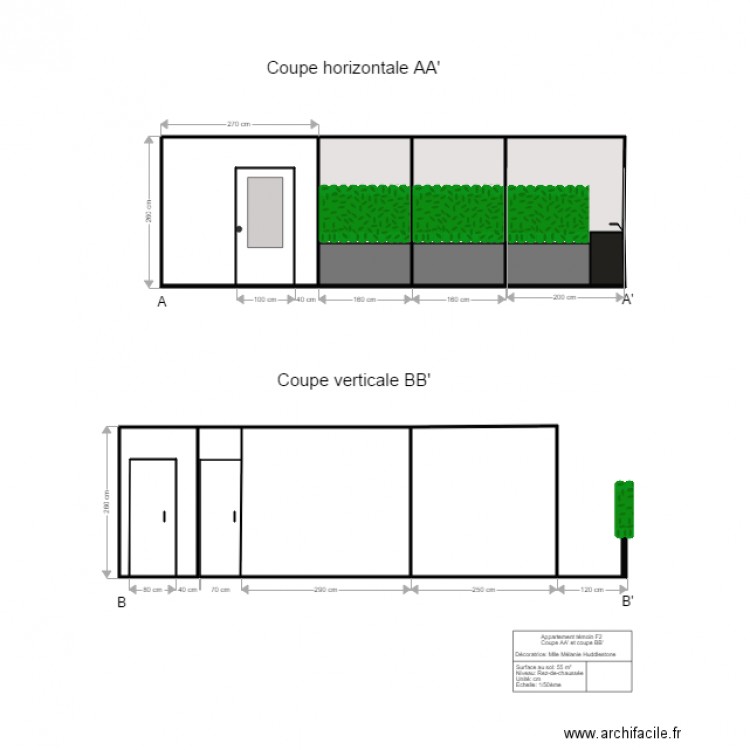 Apt Témoin coupe transversale . Plan de 0 pièce et 0 m2