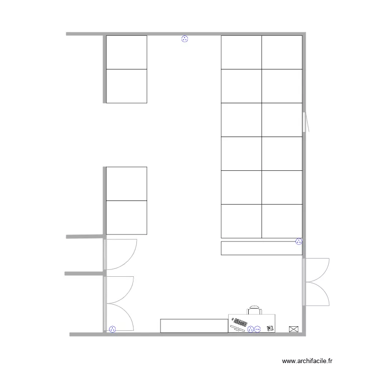 Espace stockage. Plan de 