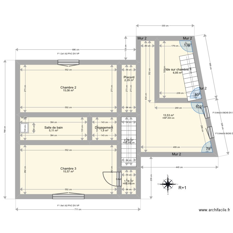 Boyer r+1. Plan de 0 pièce et 0 m2