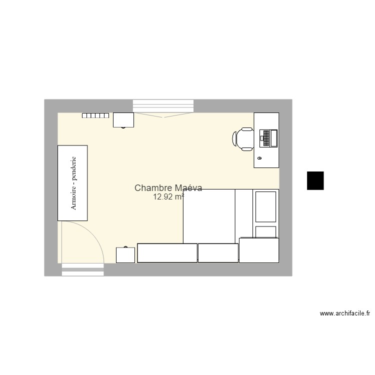 Chambre Maéva. Plan de 0 pièce et 0 m2