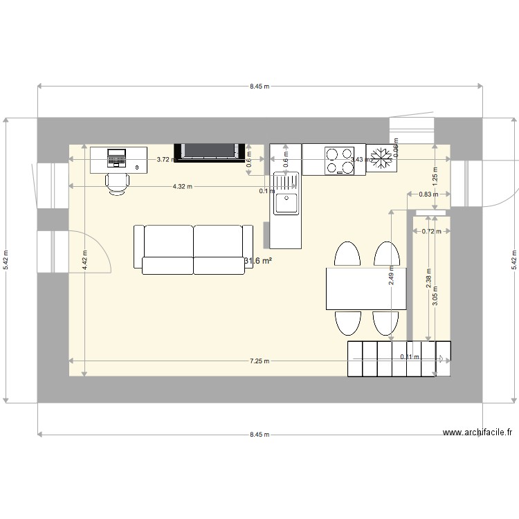 dongeron rdc. Plan de 0 pièce et 0 m2