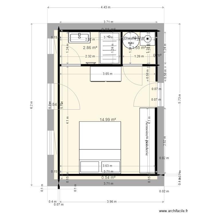 nrege rdc. Plan de 7 pièces et 21 m2