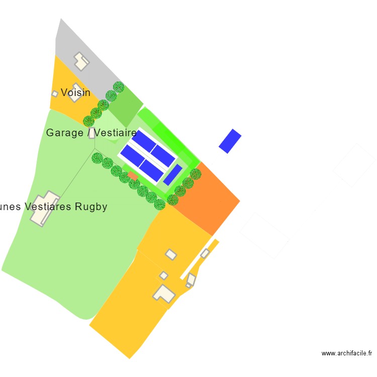 projet padel rugby. Plan de 13 pièces et 1014 m2