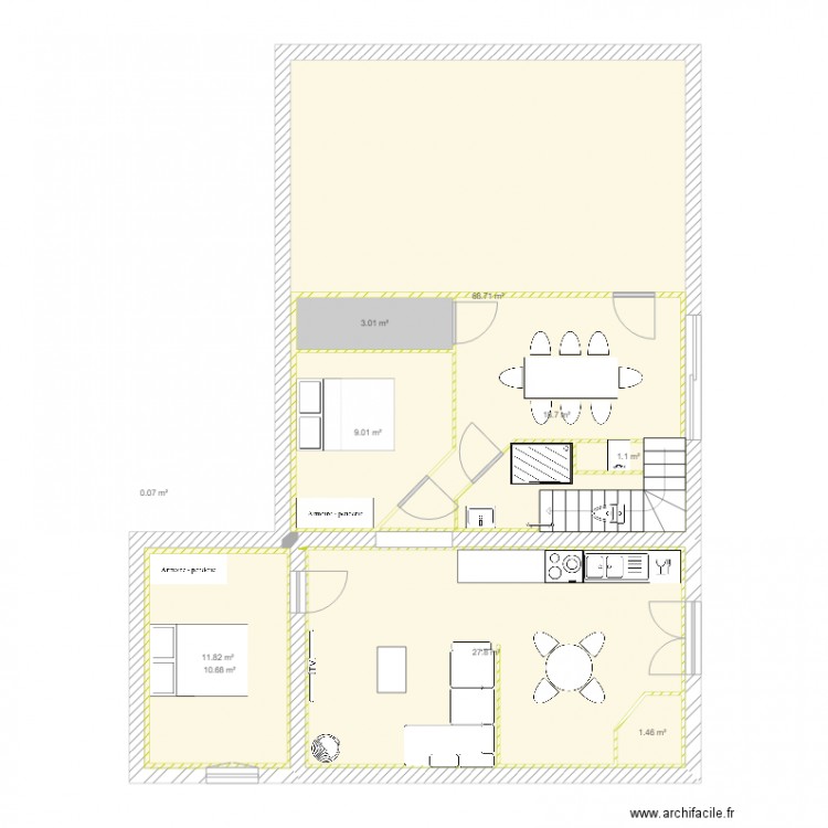 sous sol sof meuble. Plan de 0 pièce et 0 m2