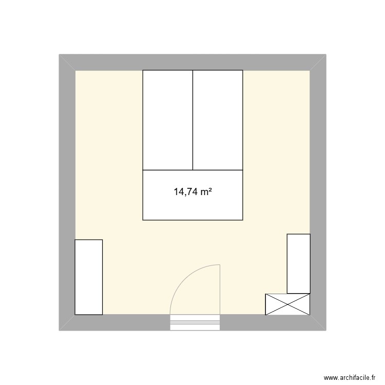laboac. Plan de 1 pièce et 15 m2