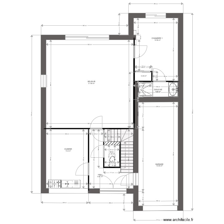 Test 1 Dessin en architecture. Plan de 0 pièce et 0 m2