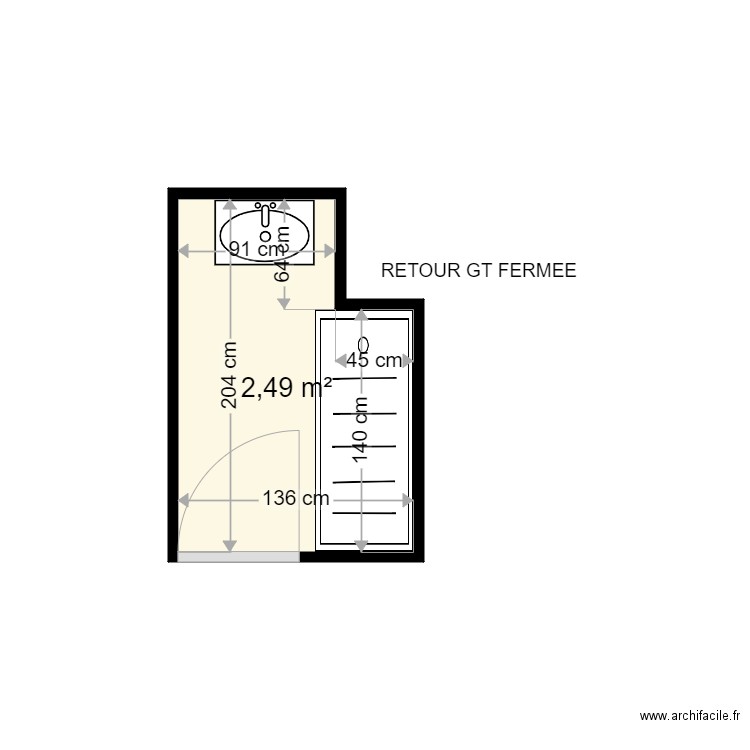 MEUROT COLETTE . Plan de 1 pièce et 2 m2