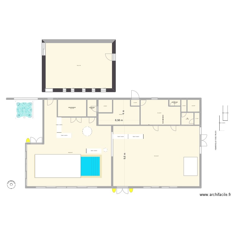 PLAN D'IMPLANTATION 29/09- SALLE DOMAINE QUATRE PLUMES 1. Plan de 14 pièces et 423 m2