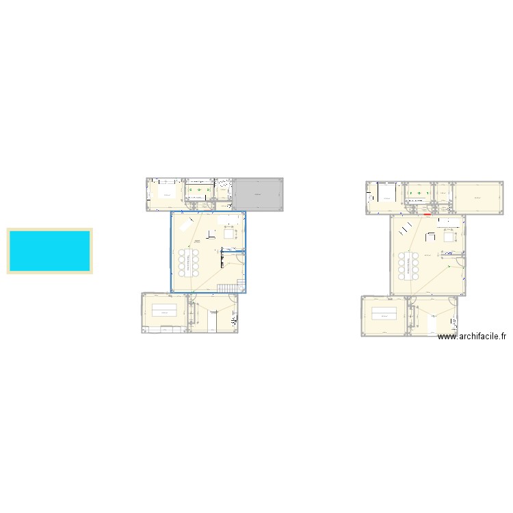 RDC amélioration entrée. Plan de 20 pièces et 282 m2