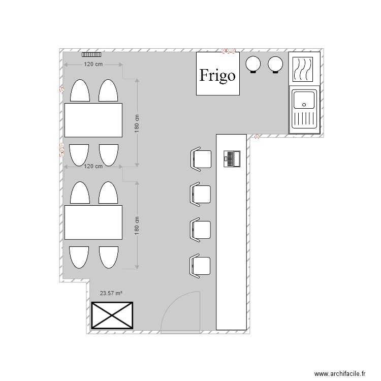 cuisine 1er essai. Plan de 0 pièce et 0 m2