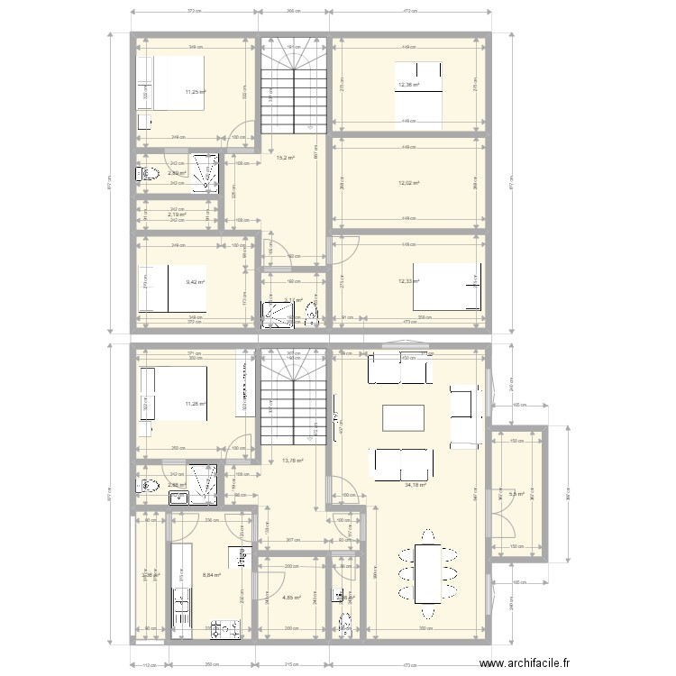 Plan Jemeppe 2. Plan de 18 pièces et 168 m2