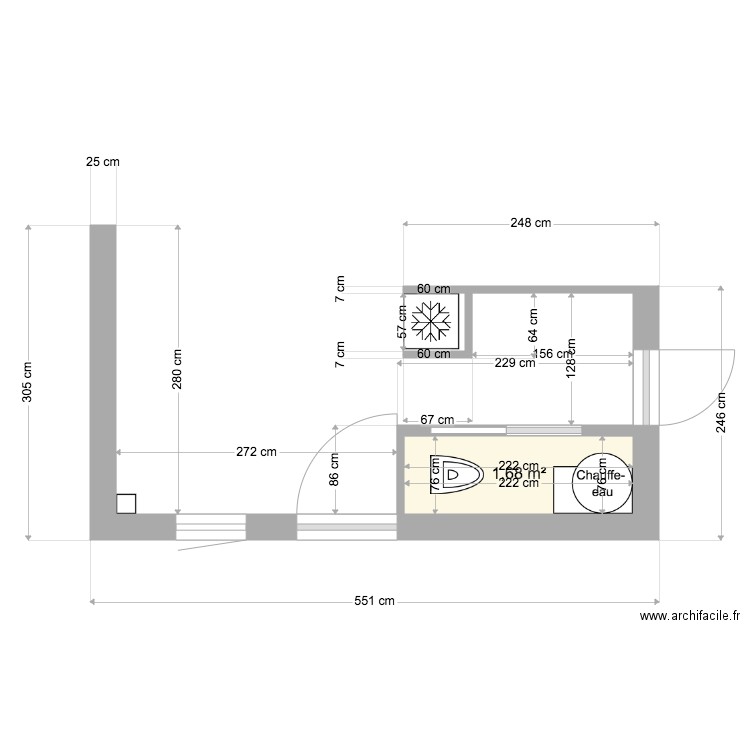3 janvier cuisine WC cagibi. Plan de 0 pièce et 0 m2