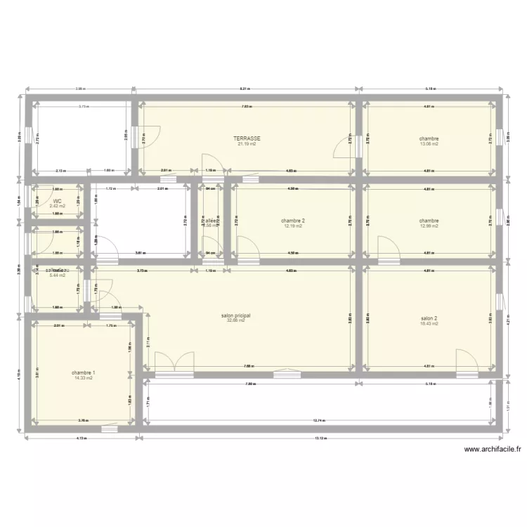villa au village. Plan de villa au village. Plan de