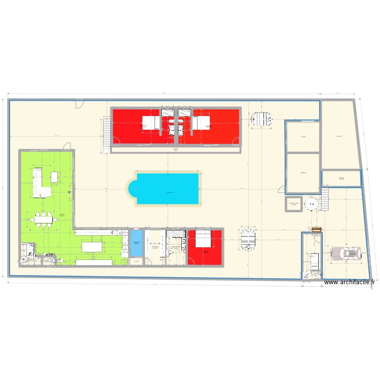 Plan villa Ngaparou. Plan de 18 pièces et 1006 m2