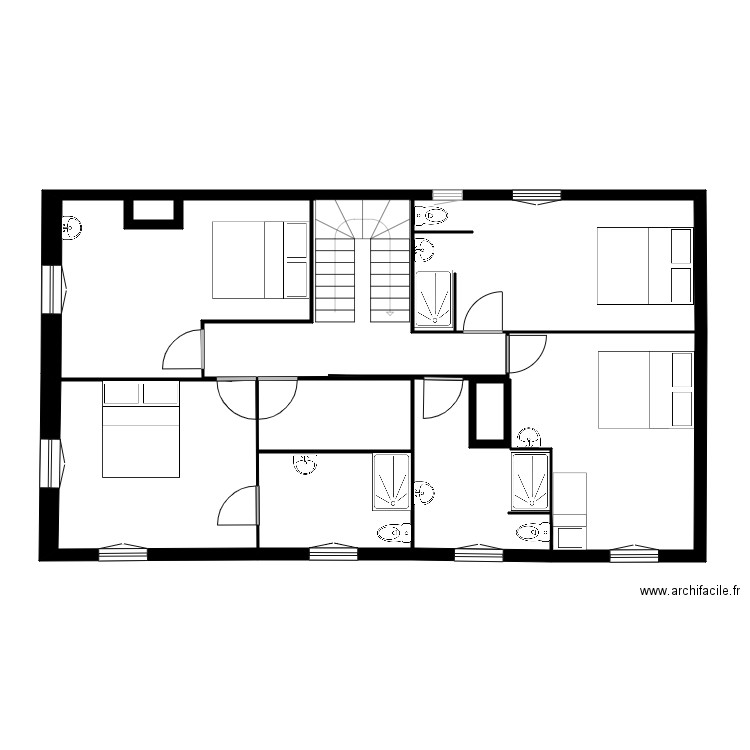 etage castets2.1. Plan de 5 pièces et 49 m2