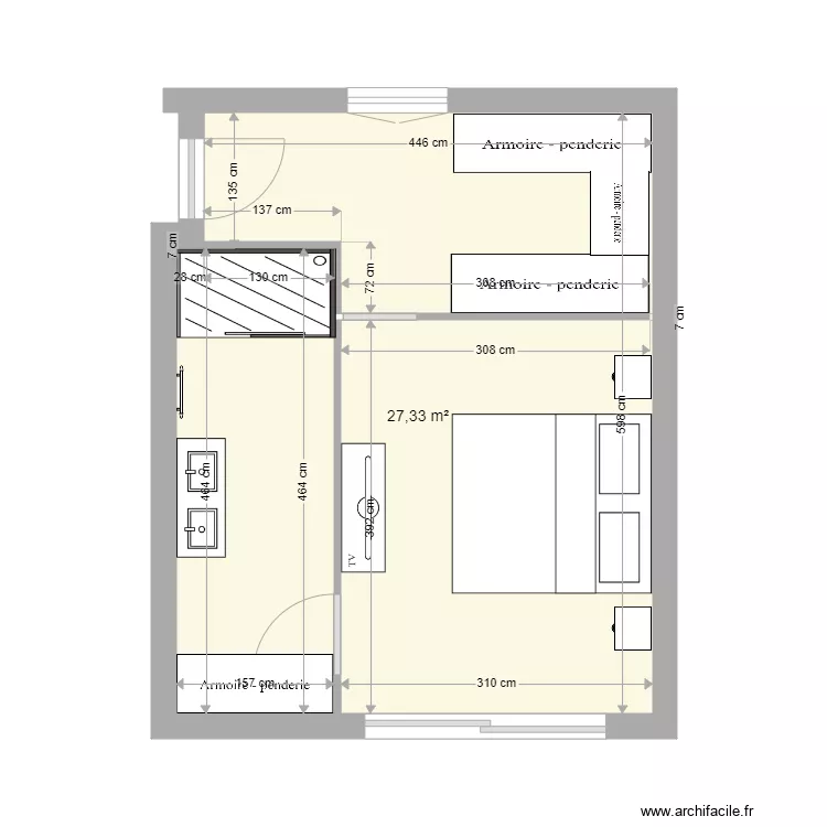Ebauche Chambre Payr&eacute;. Plan de 
