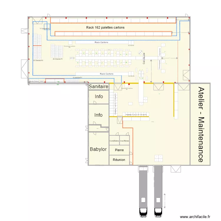 Nouveau batiment V8. Plan de 