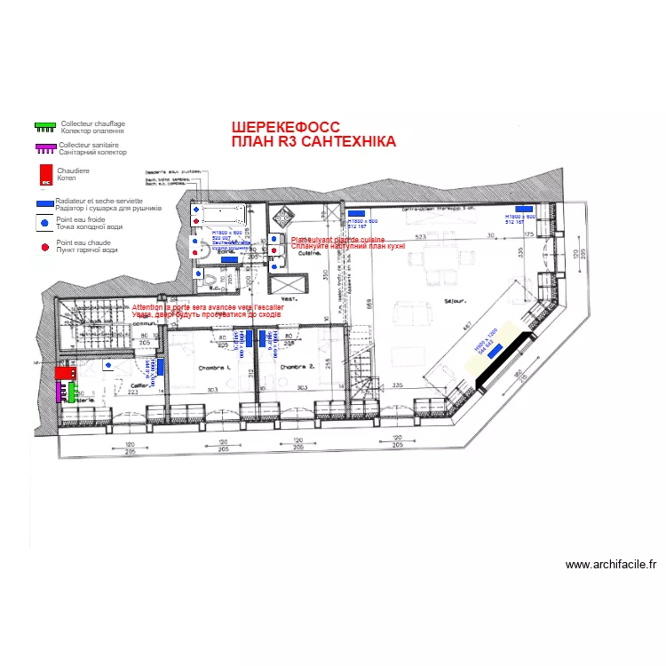 CHEREQUEFOSSE R3 plomberie. Plan de CHEREQUEFOSSE R3 plomberie. Plan de