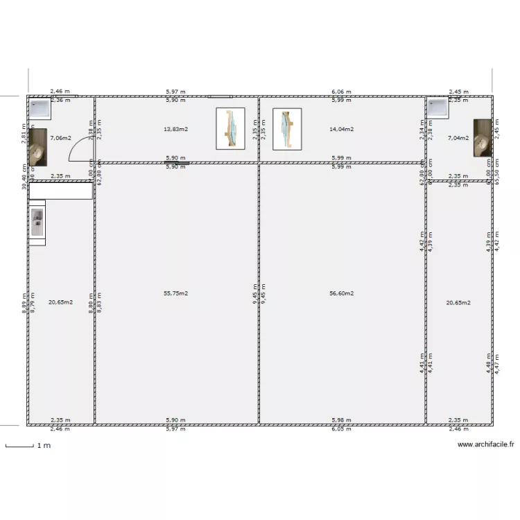 container 40pieds. Plan de 