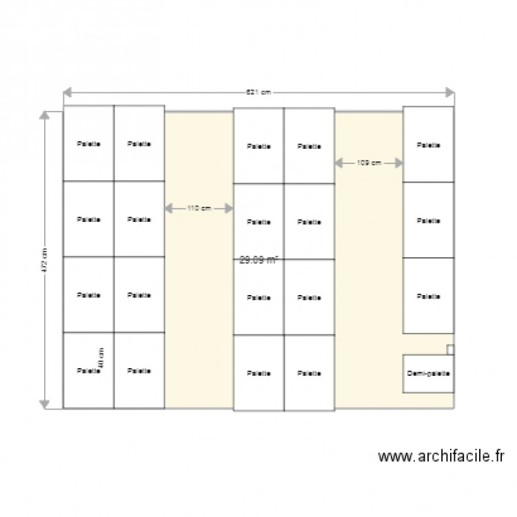 Stockage palettes v1ok. Plan de 0 pièce et 0 m2