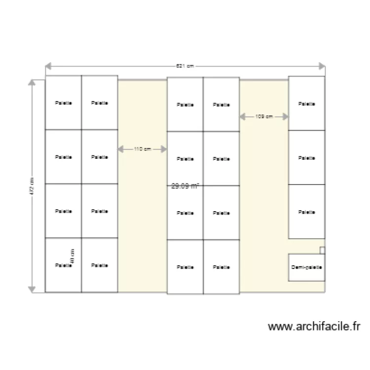 Stockage palettes v1ok. Plan de 