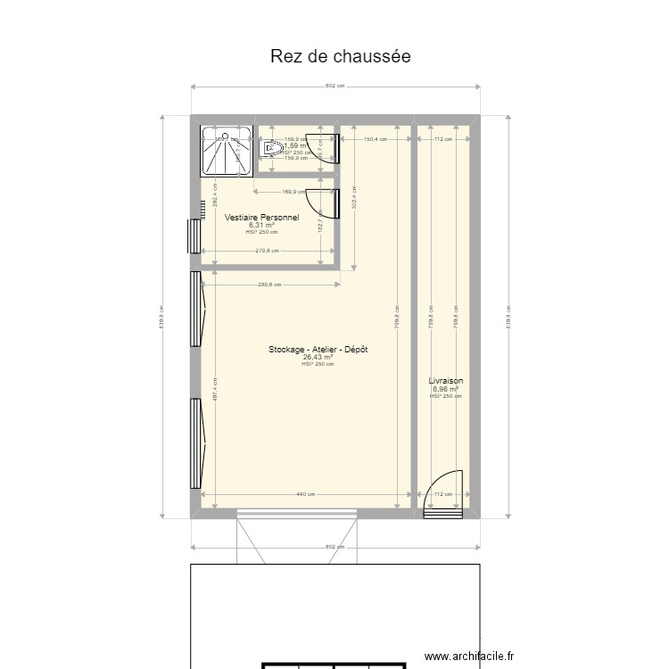 Route de Lieury RDC Atelier. Plan de 7 pièces et 132 m2