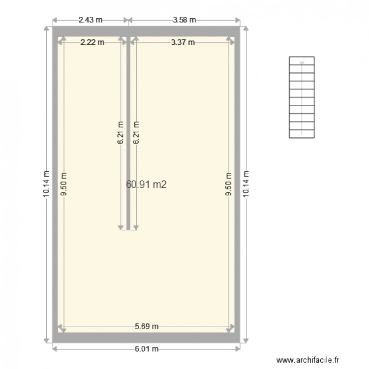 Bel étage. Plan de 0 pièce et 0 m2