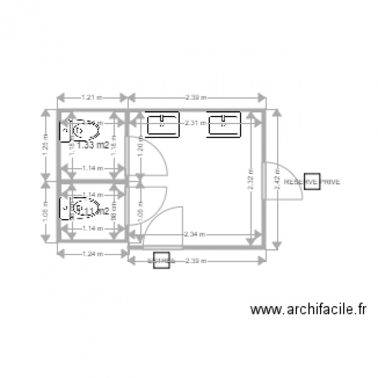 SANITAIRES LA TONNELLERIE . Plan de 0 pièce et 0 m2