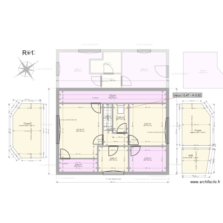 Indivision LE-GOFF. Plan de 18 pièces et 137 m2