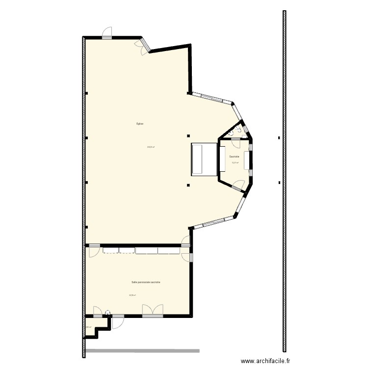 Église Sainte Anne Projet 3. Plan de 4 pièces et 311 m2