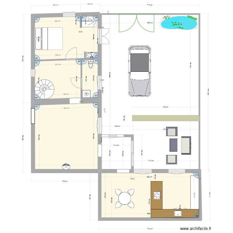 augy bis. Plan de 7 pièces et 134 m2