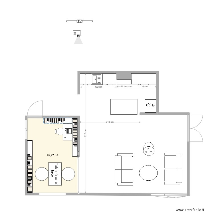 malakoff. Plan de 1 pièce et 10 m2