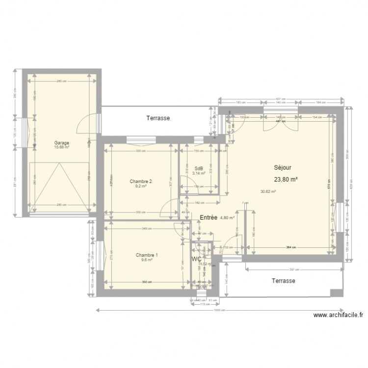 plan réel avant nouvelle demande. Plan de 0 pièce et 0 m2