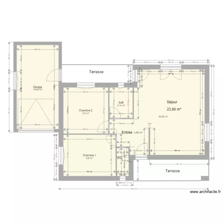 plan r&eacute;el avant nouvelle demande. Plan de 
