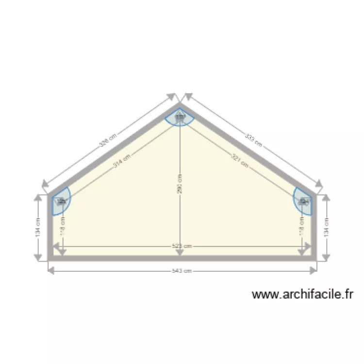 Coupe chambre Vincent. Plan de 