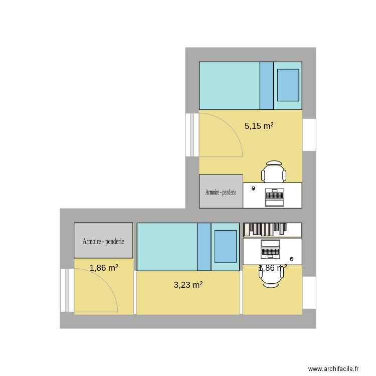 stas01. Plan de 4 pièces et 12 m2