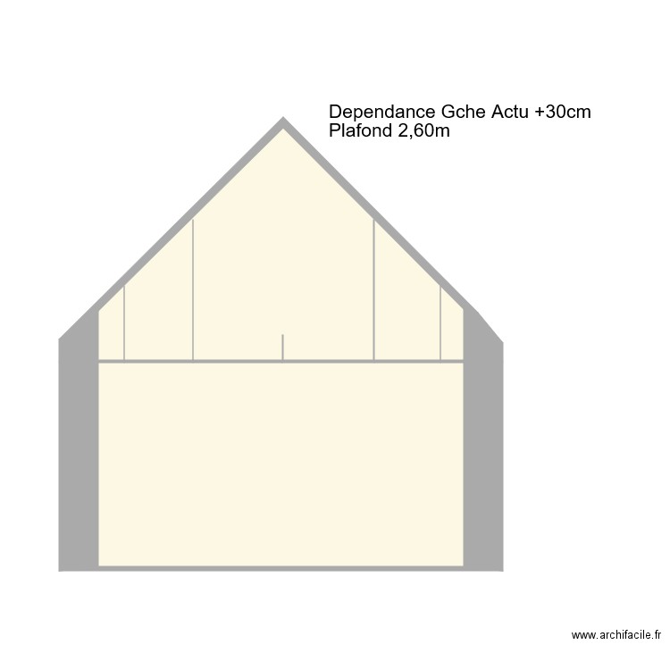 Pignon dependance Gche rehausse 30cm plafond 260. Plan de 0 pièce et 0 m2