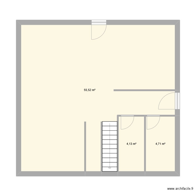 plan 1. Plan de 3 pièces et 64 m2